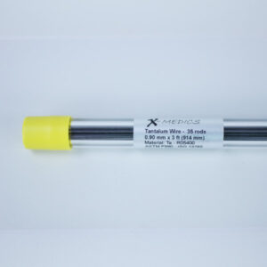 Tantalum rod 0.9mm 0.0355" dia - 914mm 3ft long - medical grade ASTM F560 ISO 13782 UNS R05400 Ta - Unannealed.